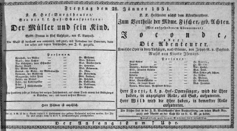 Theaterzettel (Oper und Burgtheater in Wien) 18310128 Seite: 1