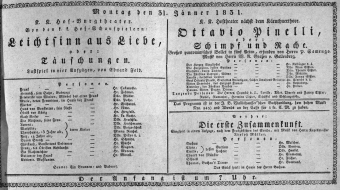 Theaterzettel (Oper und Burgtheater in Wien) 18310131 Seite: 1