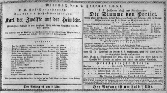 Theaterzettel (Oper und Burgtheater in Wien) 18310202 Seite: 1