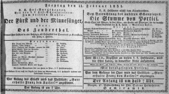 Theaterzettel (Oper und Burgtheater in Wien) 18310211 Seite: 1