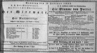 Theaterzettel (Oper und Burgtheater in Wien) 18310213 Seite: 1