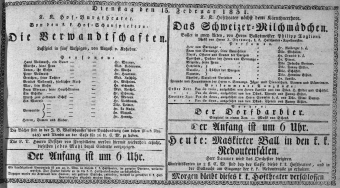Theaterzettel (Oper und Burgtheater in Wien) 18310215 Seite: 1