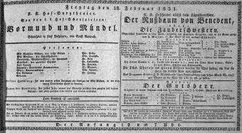 Theaterzettel (Oper und Burgtheater in Wien) 18310218 Seite: 1