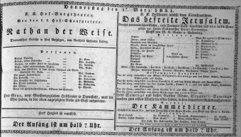 Theaterzettel (Oper und Burgtheater in Wien) 18310317 Seite: 1