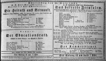 Theaterzettel (Oper und Burgtheater in Wien) 18310324 Seite: 1