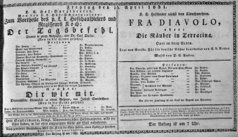Theaterzettel (Oper und Burgtheater in Wien) 18310415 Seite: 1