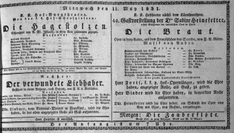 Theaterzettel (Oper und Burgtheater in Wien) 18310511 Seite: 1