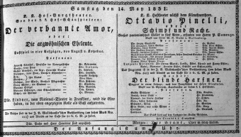 Theaterzettel (Oper und Burgtheater in Wien) 18310514 Seite: 1