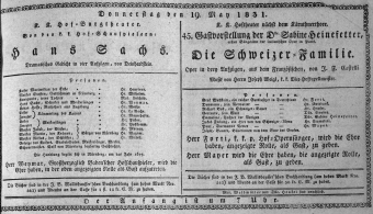 Theaterzettel (Oper und Burgtheater in Wien) 18310519 Seite: 1