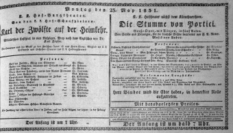 Theaterzettel (Oper und Burgtheater in Wien) 18310523 Seite: 1