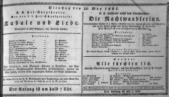 Theaterzettel (Oper und Burgtheater in Wien) 18310524 Seite: 1