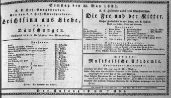 Theaterzettel (Oper und Burgtheater in Wien) 18310528 Seite: 1