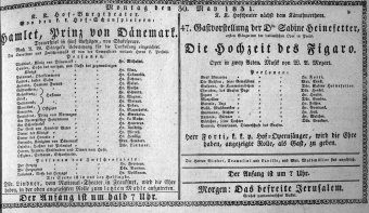 Theaterzettel (Oper und Burgtheater in Wien) 18310530 Seite: 1