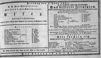 Theaterzettel (Oper und Burgtheater in Wien) 18310607 Seite: 1