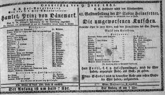 Theaterzettel (Oper und Burgtheater in Wien) 18310609 Seite: 1