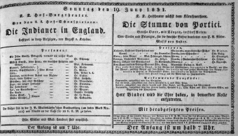 Theaterzettel (Oper und Burgtheater in Wien) 18310619 Seite: 1