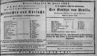 Theaterzettel (Oper und Burgtheater in Wien) 18310630 Seite: 1