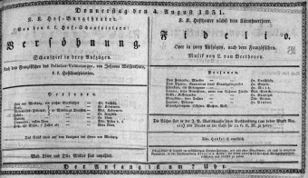 Theaterzettel (Oper und Burgtheater in Wien) 18310804 Seite: 1