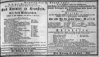 Theaterzettel (Oper und Burgtheater in Wien) 18310821 Seite: 1