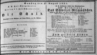 Theaterzettel (Oper und Burgtheater in Wien) 18310827 Seite: 1