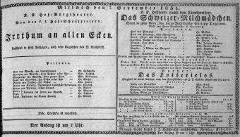Theaterzettel (Oper und Burgtheater in Wien) 18310907 Seite: 1