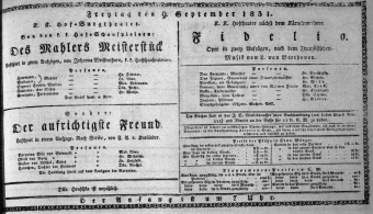 Theaterzettel (Oper und Burgtheater in Wien) 18310909 Seite: 1