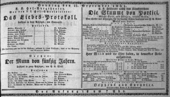 Theaterzettel (Oper und Burgtheater in Wien) 18310911 Seite: 1