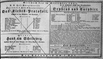 Theaterzettel (Oper und Burgtheater in Wien) 18310914 Seite: 1