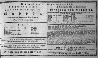 Theaterzettel (Oper und Burgtheater in Wien) 18310921 Seite: 1