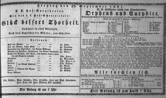 Theaterzettel (Oper und Burgtheater in Wien) 18310923 Seite: 1