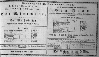 Theaterzettel (Oper und Burgtheater in Wien) 18310925 Seite: 1