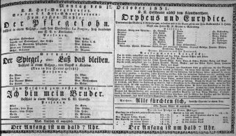 Theaterzettel (Oper und Burgtheater in Wien) 18311017 Seite: 1