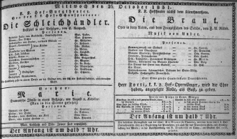 Theaterzettel (Oper und Burgtheater in Wien) 18311026 Seite: 1