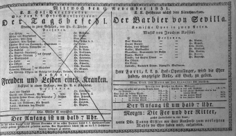 Theaterzettel (Oper und Burgtheater in Wien) 18311109 Seite: 1