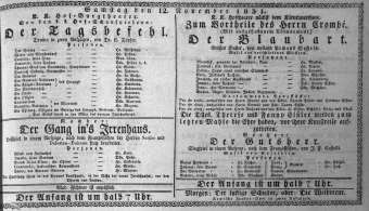Theaterzettel (Oper und Burgtheater in Wien) 18311112 Seite: 1