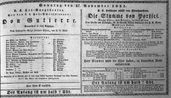 Theaterzettel (Oper und Burgtheater in Wien) 18311127 Seite: 1