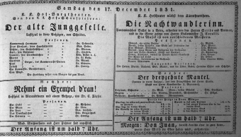 Theaterzettel (Oper und Burgtheater in Wien) 18311217 Seite: 1