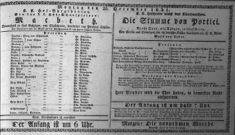 Theaterzettel (Oper und Burgtheater in Wien) 18311226 Seite: 1