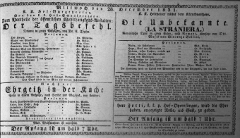 Theaterzettel (Oper und Burgtheater in Wien) 18311228 Seite: 1