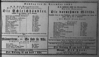 Theaterzettel (Oper und Burgtheater in Wien) 18311231 Seite: 1
