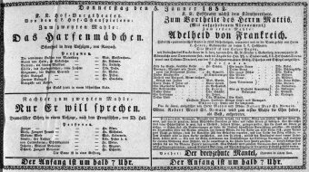 Theaterzettel (Oper und Burgtheater in Wien) 18320105 Seite: 1