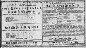 Theaterzettel (Oper und Burgtheater in Wien) 18320114 Seite: 1