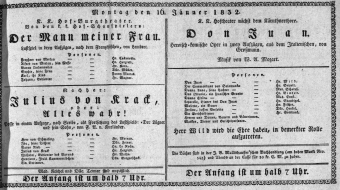 Theaterzettel (Oper und Burgtheater in Wien) 18320116 Seite: 1