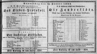 Theaterzettel (Oper und Burgtheater in Wien) 18320119 Seite: 1
