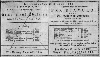 Theaterzettel (Oper und Burgtheater in Wien) 18320126 Seite: 1