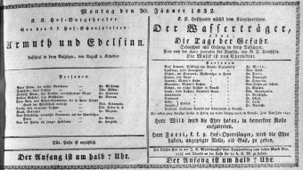 Theaterzettel (Oper und Burgtheater in Wien) 18320130 Seite: 1