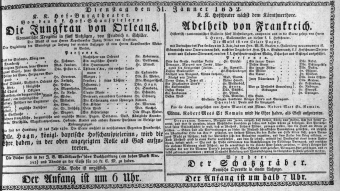 Theaterzettel (Oper und Burgtheater in Wien) 18320131 Seite: 1