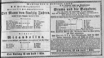 Theaterzettel (Oper und Burgtheater in Wien) 18320206 Seite: 1