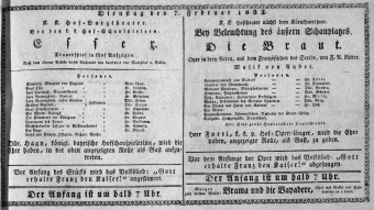 Theaterzettel (Oper und Burgtheater in Wien) 18320207 Seite: 1