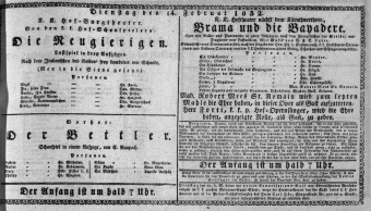 Theaterzettel (Oper und Burgtheater in Wien) 18320214 Seite: 1